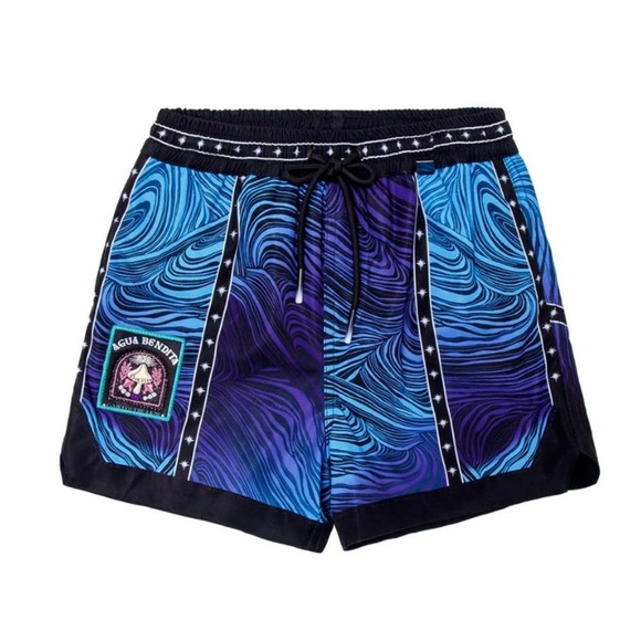 NWT Agua Bendita Luke Eter Celestial Swim Trunk Blue & Purple Kids Size 6 - Picture 3 of 7